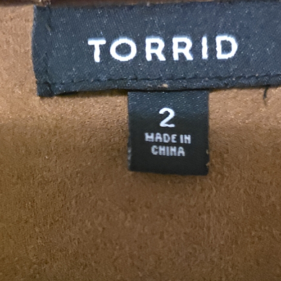 Torrid Tan Draped Open Front Jacket - Picture 2 of 4